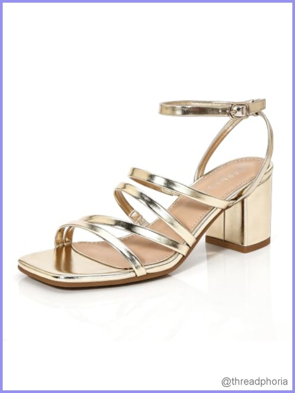 Chunky Block Heel Square Open Toe Ankle Strap Buckle Sandals